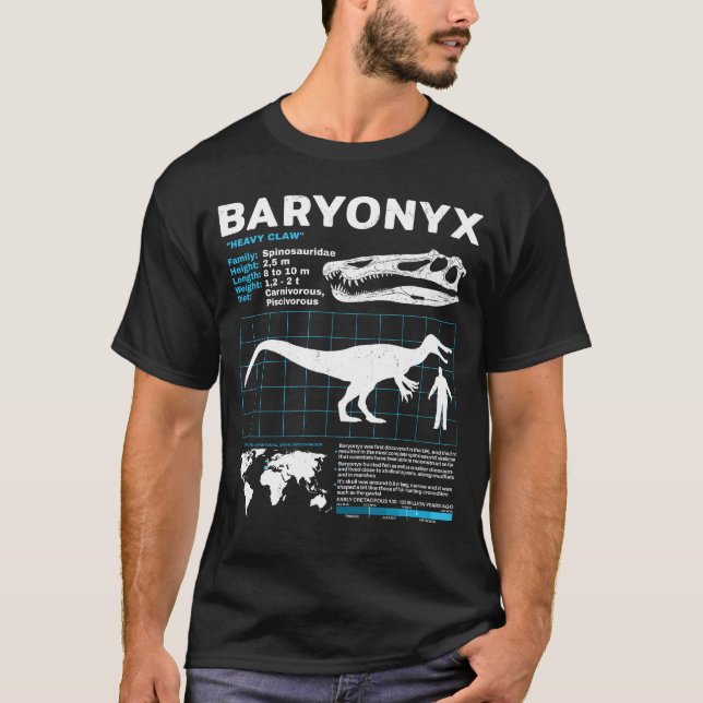 Camiseta T-Shirt de Baryonyx fossil (Anverso)