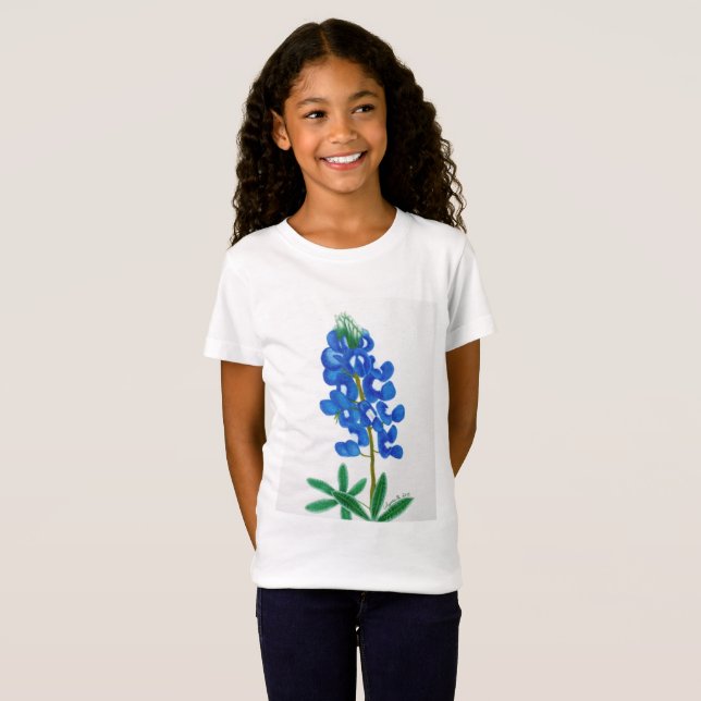 Camiseta T-Shirt de los Chicas Bluebonnet de Texas (Anverso completo)