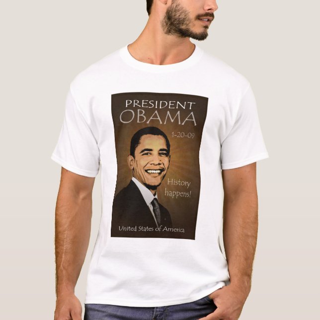 Camiseta T-shirt de presidente Obama Grunge Tattered (Anverso)