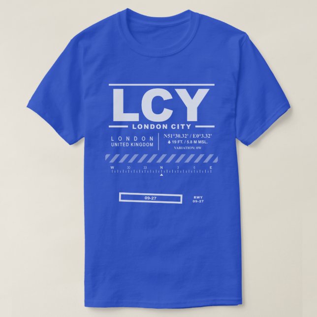 Camiseta T-Shirt del aeropuerto de Londres City (Diseño del anverso)