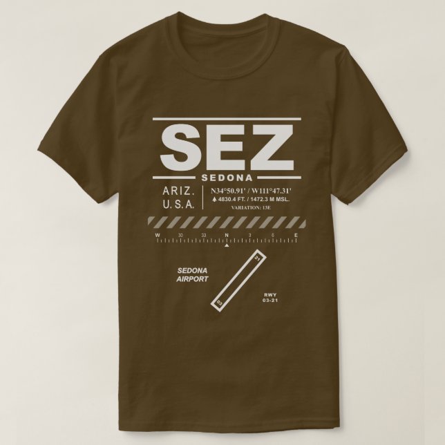 Camiseta T-Shirt del Aeropuerto de Sedona (Diseño del anverso)