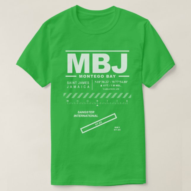 Camiseta T-Shirt del Aeropuerto Internacional de Sangster (Diseño del anverso)