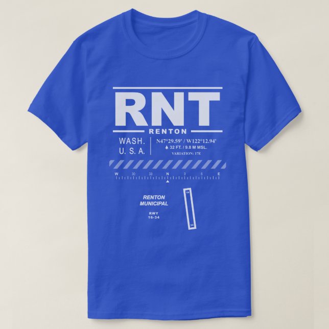 Camiseta T-Shirt del Aeropuerto Municipal de Renton (Diseño del anverso)