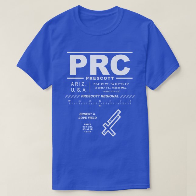 Camiseta T-Shirt del Aeropuerto Regional de Prescott (Diseño del anverso)