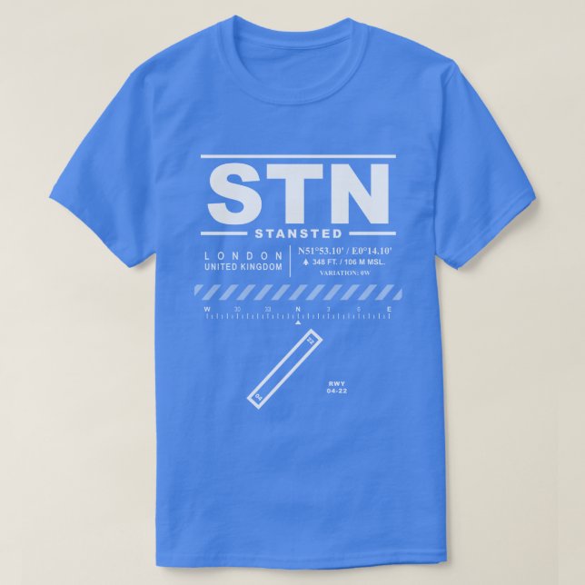 Camiseta T-Shirt del aeropuerto Stansted de Londres (Diseño del anverso)