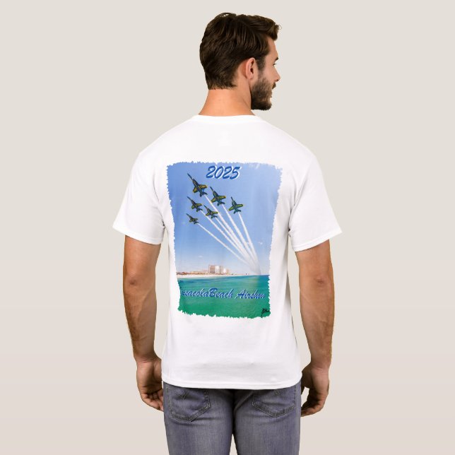 Camiseta T-Shirt del programa aéreo Pensacola Beach 2025 -  (Reverso completo)