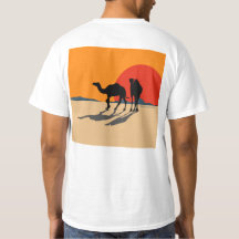 T-Shirt: Design "Kamele und Sonnenuntergang"