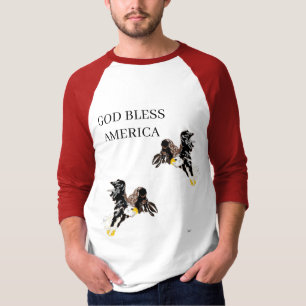 CAMISETA T-SHIRT ; DIOS BENDIGA A AMÉRICA EAGLES FLY