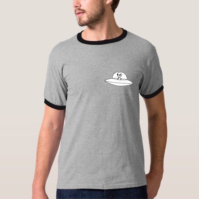 Camiseta T-shirt diseño alien gris y negro (Anverso)