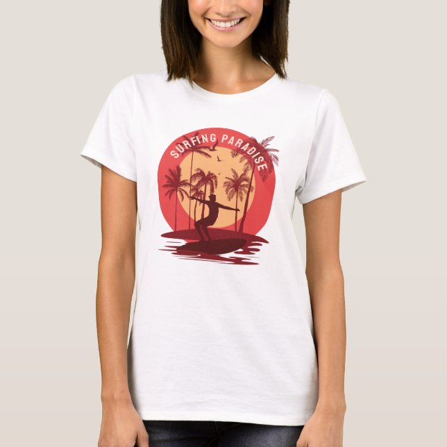 Camiseta T-Shirt, el paraíso del surf retro (Anverso)