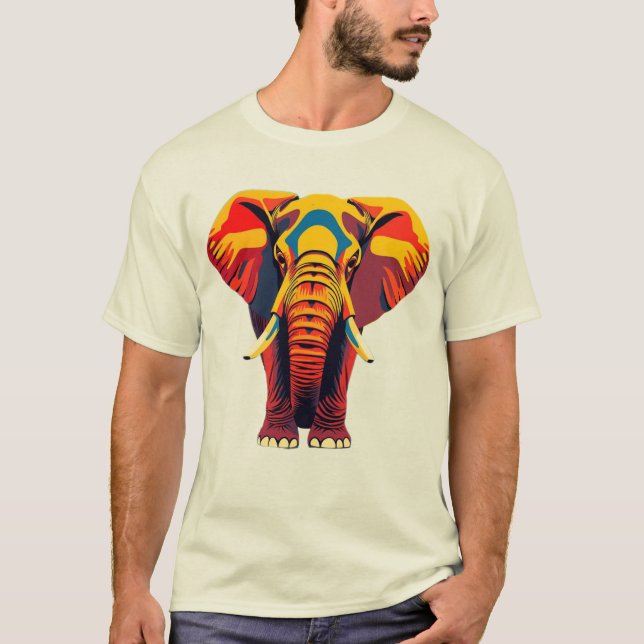 Camiseta T-SHIRT elephant in beautiful African colors (Anverso)