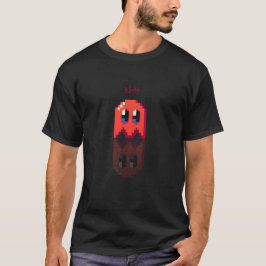 Camiseta T-shirt fantôme rouge nom perso fanart PacMan noir