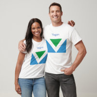 T-shirt featuring official vegan flag.