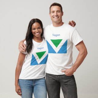 Camiseta T-shirt featuring official vegan flag.
