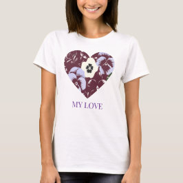Camiseta T-Shirt Femme Édition My Love – Cœur Violet