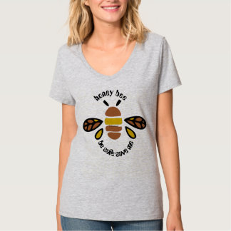 Camiseta T-shirt  femme honey bee couleur acier clair