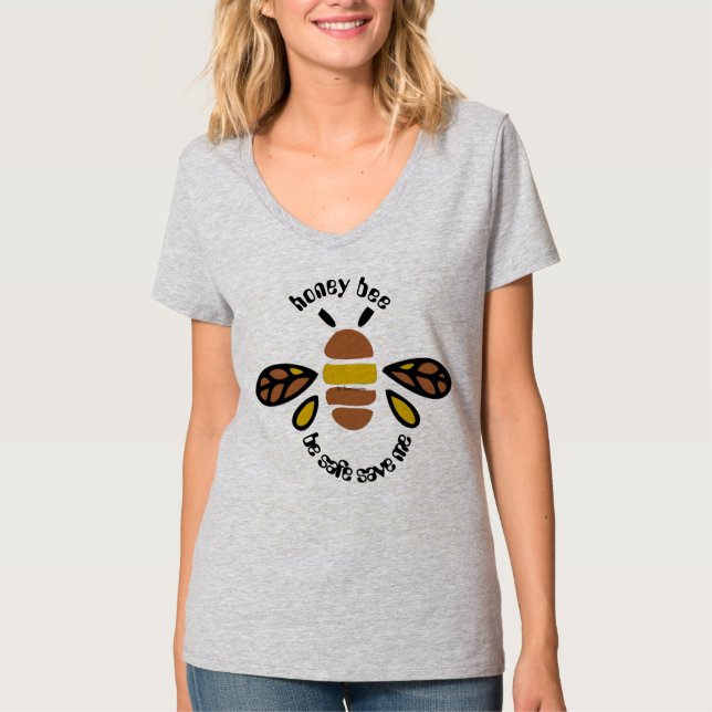 Camiseta T-shirt  femme honey bee couleur acier clair (Anverso)