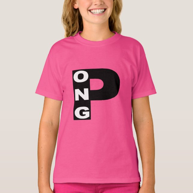 Camiseta T-shirt filles  rose ouah   PING  PONG  (Anverso)