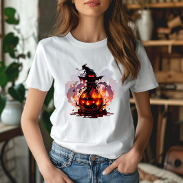 Camiseta T-shirt Flacon Sorcière Flamme Effrayant