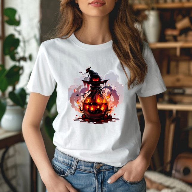 Camiseta T-shirt Flacon Sorcière Flamme Effrayant (Subido por el creador)