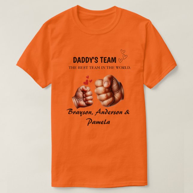Camiseta T-shirt for dad,  daddy's team, father's day (Diseño del anverso)