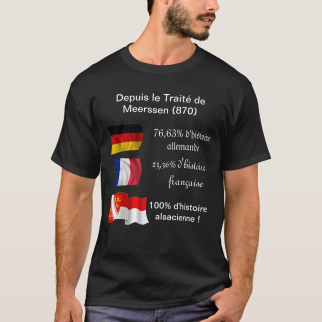 Camiseta T-Shirt Franco-Allemand-Alsacien (couleur noire) (Anverso)