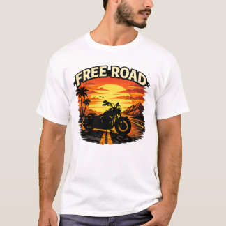 Camiseta T-shirt Free Road for biker motorcycle