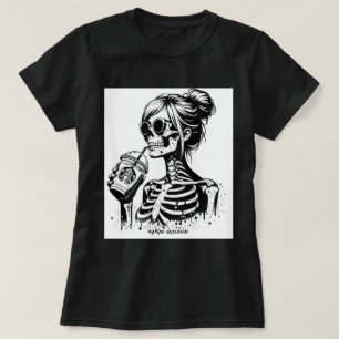 CAMISETA T-SHIRT FUNNY MAMAN SKELETON