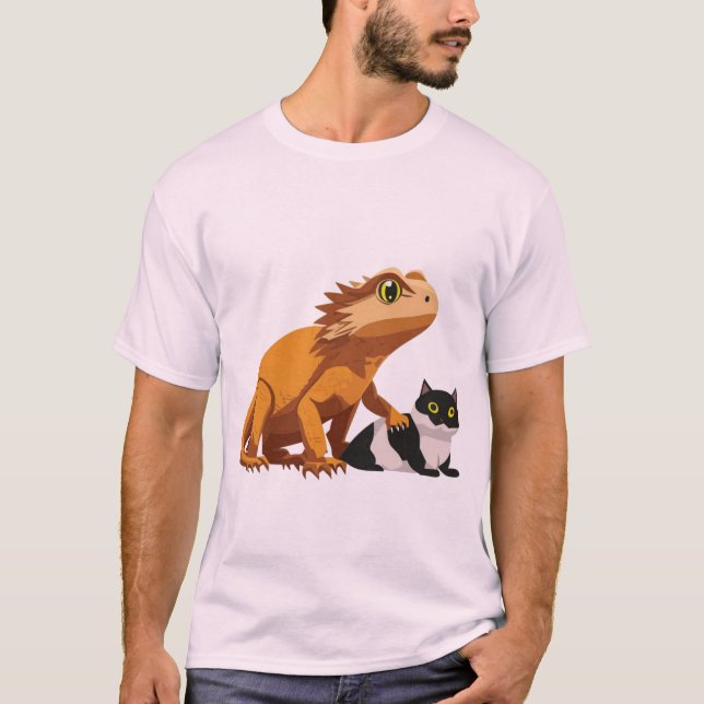 Camiseta T-Shirt, gato y lagarto de Declan (Anverso)