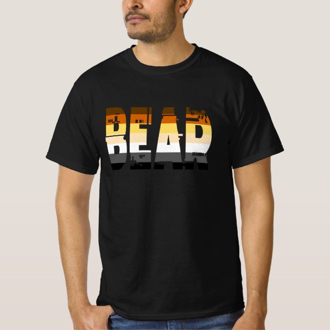 Camiseta T-shirt gay Bear noir (Anverso)