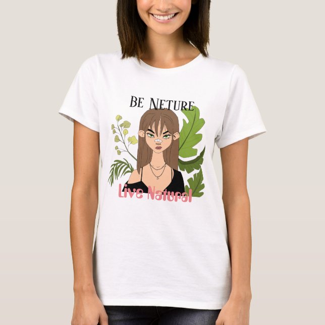camiseta t-shirt girl nature planta  (Anverso)