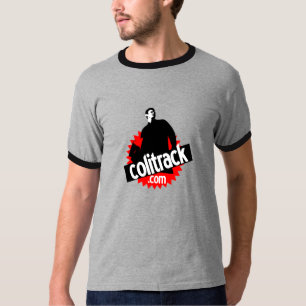 Camiseta T - shirt gris cuello negro