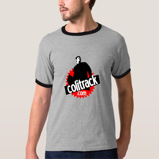 Camiseta T - shirt gris cuello negro (Anverso)