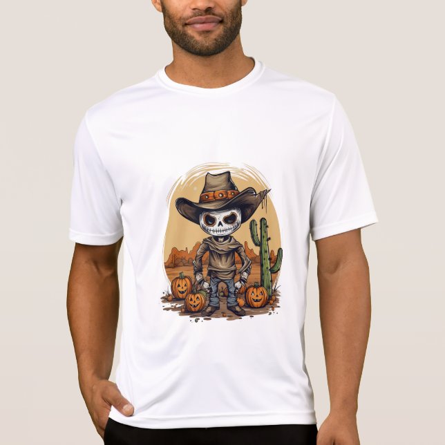 Camiseta T-shirt Halloween Skeleton Citrouille (Anverso)