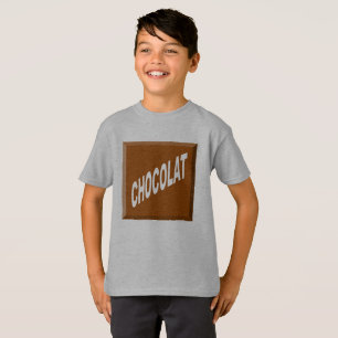 Camiseta T-shirt Hanes Tagless   niños Diseño CHOCOLATE