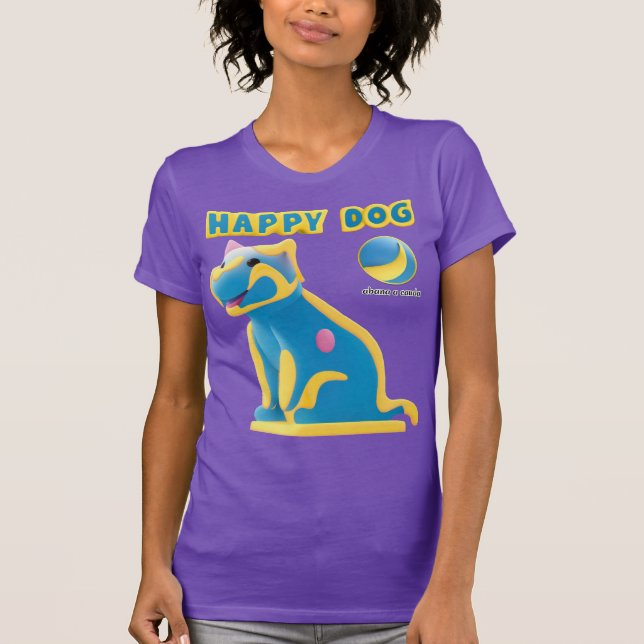 Camiseta T-Shirt Happier dog (Anverso)
