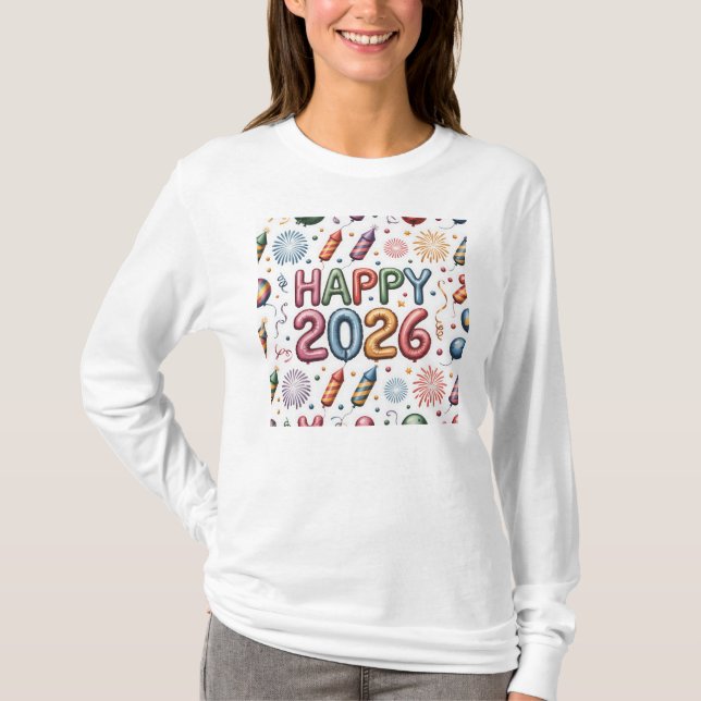 Camiseta T-Shirt-Happy New Year 2026 Matching Family (Anverso)