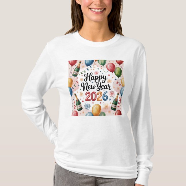Camiseta T-Shirt-Happy New Year 2026 Matching Family  (Anverso)