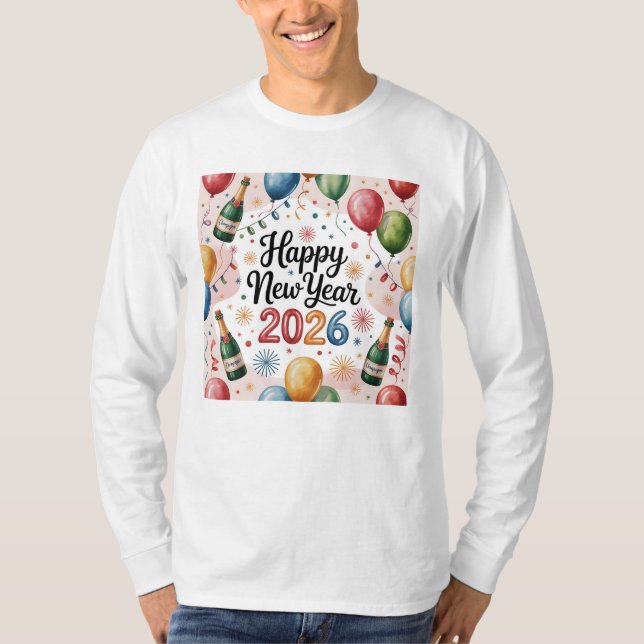 Camiseta T-Shirt-Happy New Year 2026 Matching Family  (Anverso)