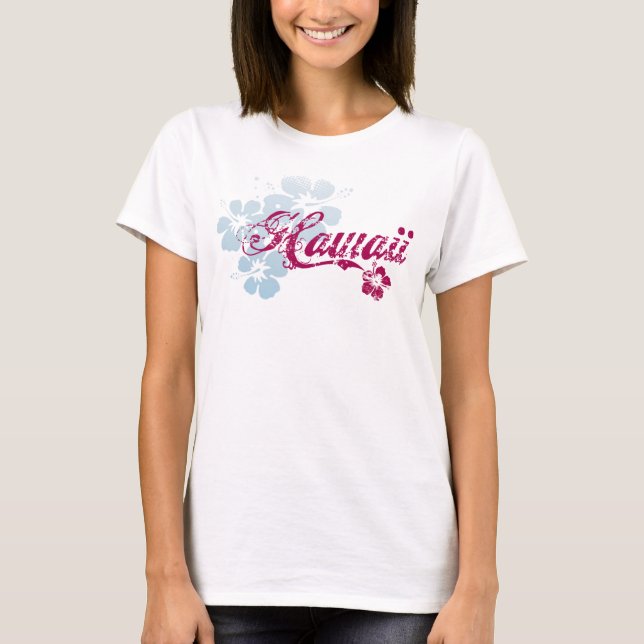 Camiseta T-Shirt Hawaii | Flores de Hawai coloridas (Anverso)