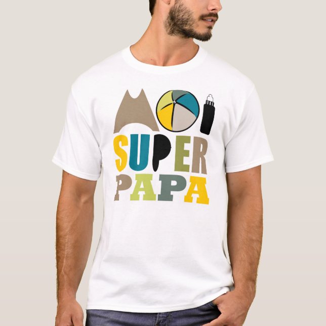 Camiseta T-Shirt Hombre - Logotipo mí Super Papá Natural (Anverso)