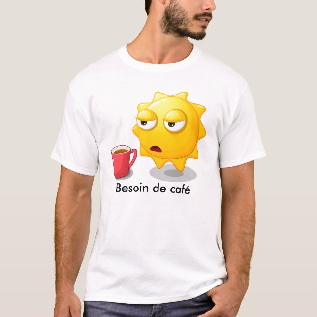 Camiseta T-shirt hombre necesidad de café (Anverso)