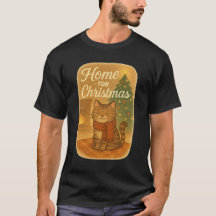 T-Shirt Home for Christmas (Cat in Scarf)
