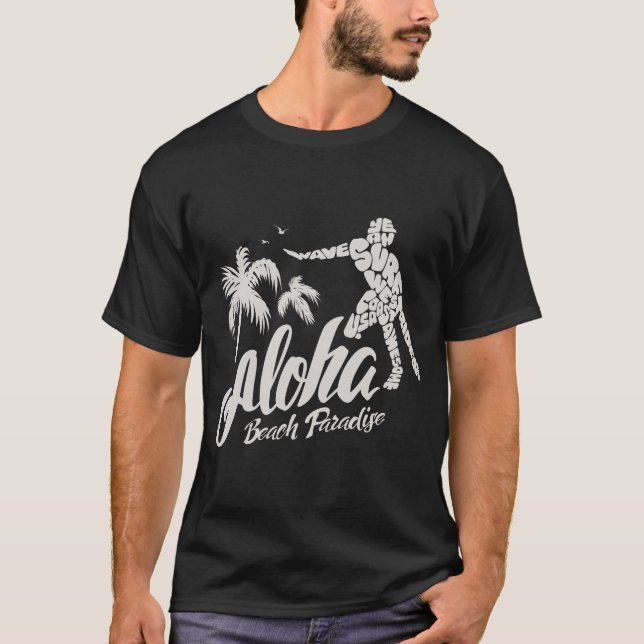 Camiseta T-shirt homme. Aloha. Beach paradise. Hawaï  (Anverso)