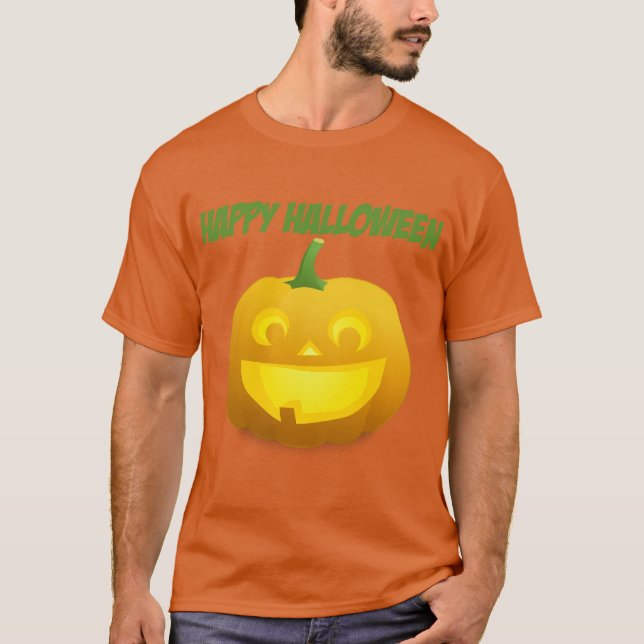 Camiseta T-shirt homme Jack-o'-Lantern Happy Halloween (Anverso)