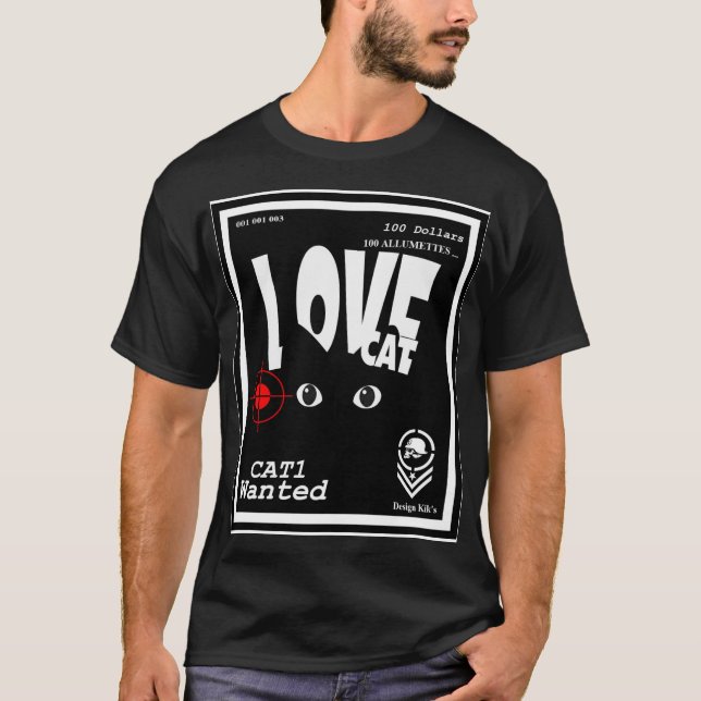 Camiseta t shirt homme love cat (Anverso)