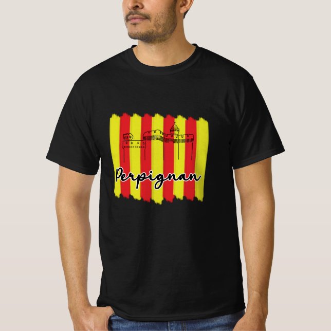 Camiseta T-shirt homme- OBV - Perpignan sang & or (Anverso)