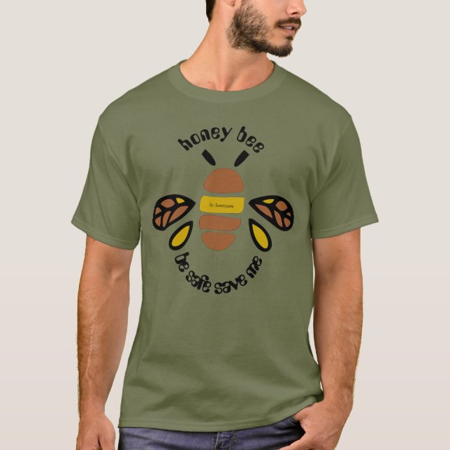 Camiseta T-shirt honey bee - vert kaki