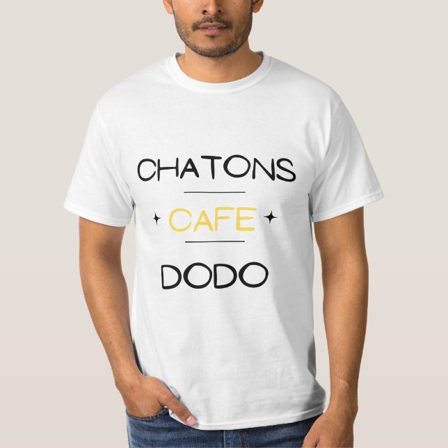 Camiseta T-SHIRT humour chatons café dodo (Anverso)
