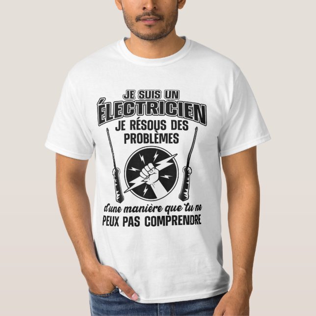 Camiseta T-shirt Humour électricien (Anverso)